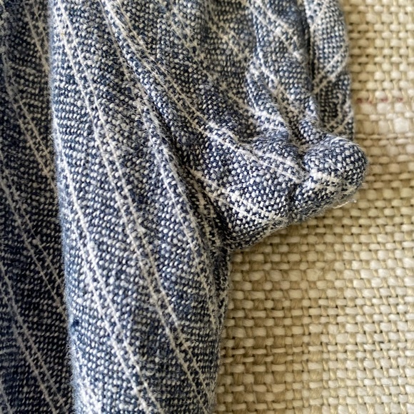 Banana Republic Blue/White Stripe Linen Blend Casual Nautical Summer Dress-Sz-6 - Picture 8 of 16